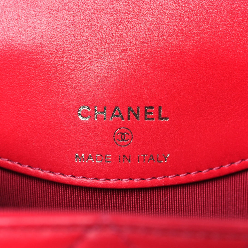 Chanel Lambskin Quilted Trunk Bag Pink