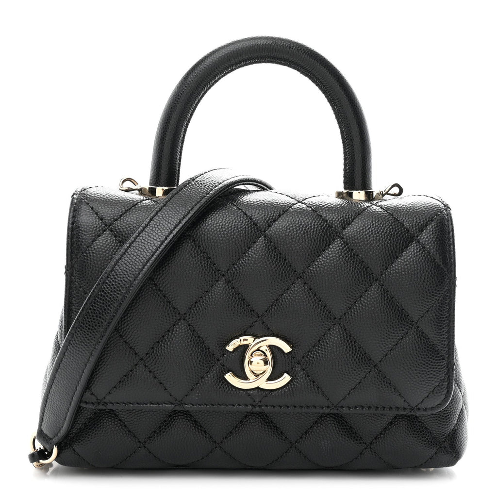 Chanel Caviar Quilted Extra Mini Coco Handle Flap Black