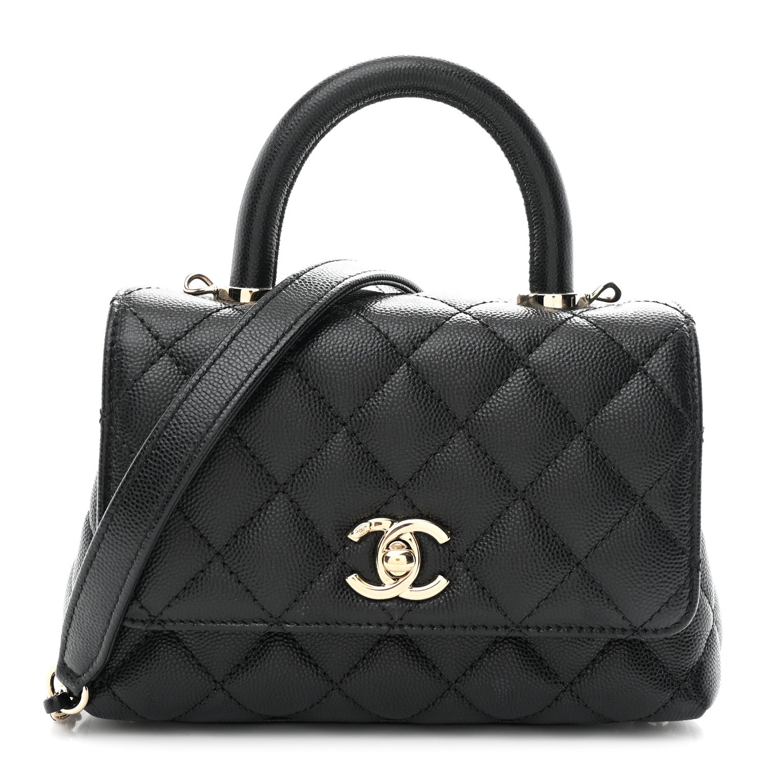 Chanel Caviar Quilted Extra Mini Coco Handle Flap Black