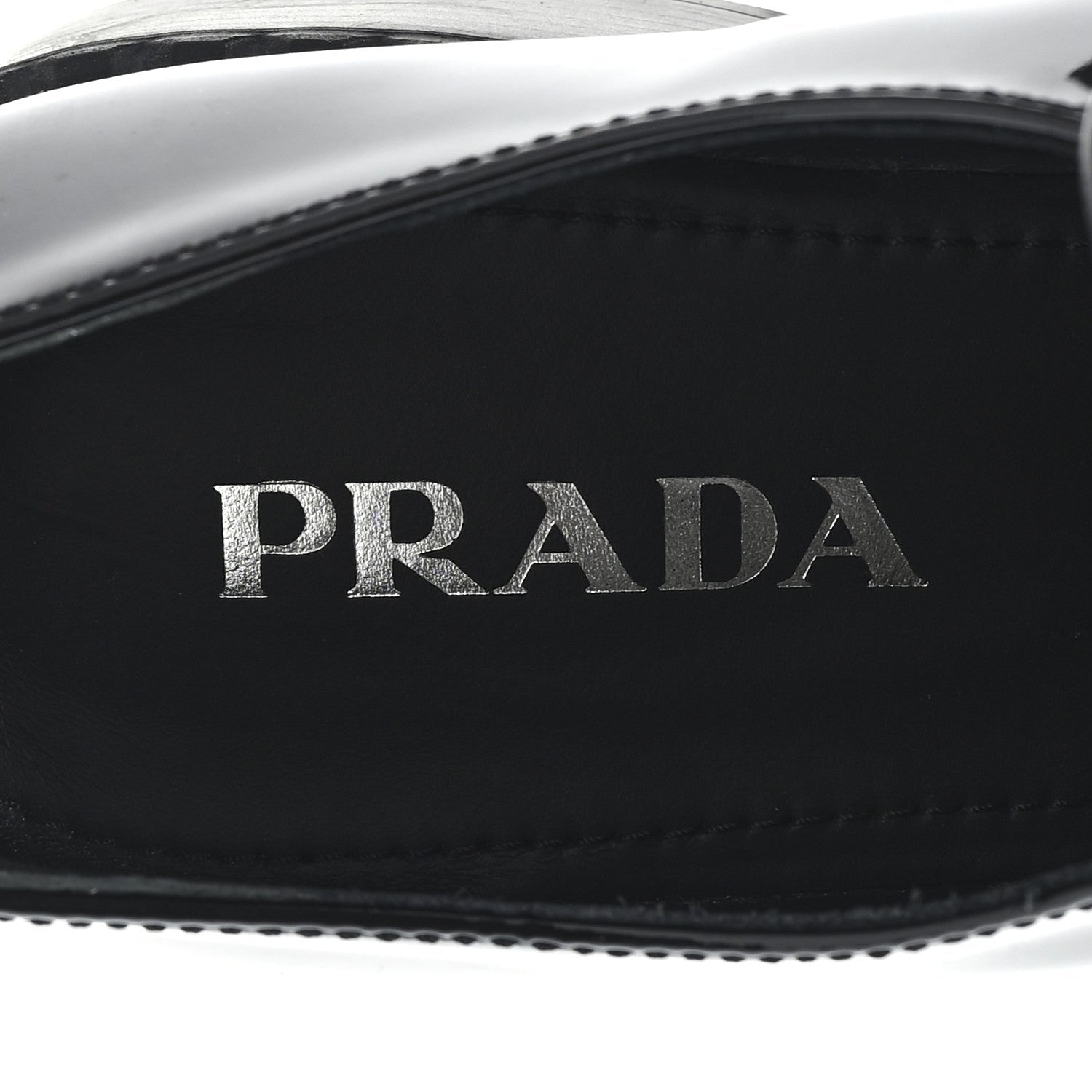 Prada Vernice Triangle 50mm Loafers 39.5 Black