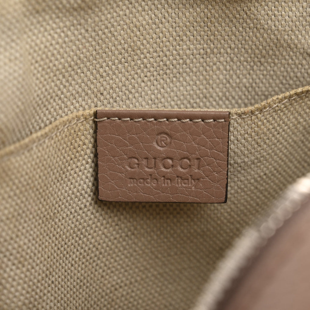 Gucci Pebbled Calfskin Small Soho Disco Bag Rose Beige