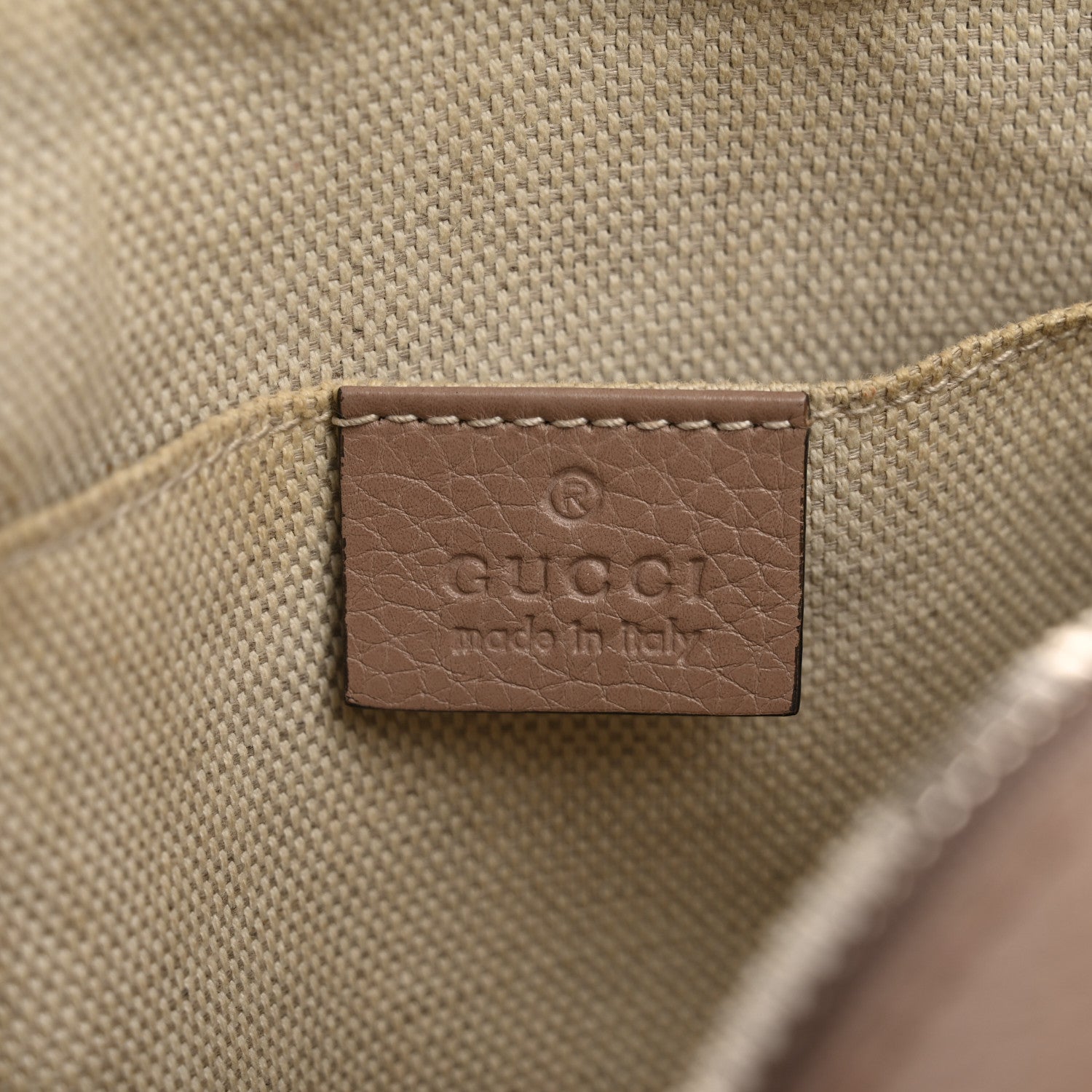 Gucci Pebbled Calfskin Small Soho Disco Bag Rose Beige