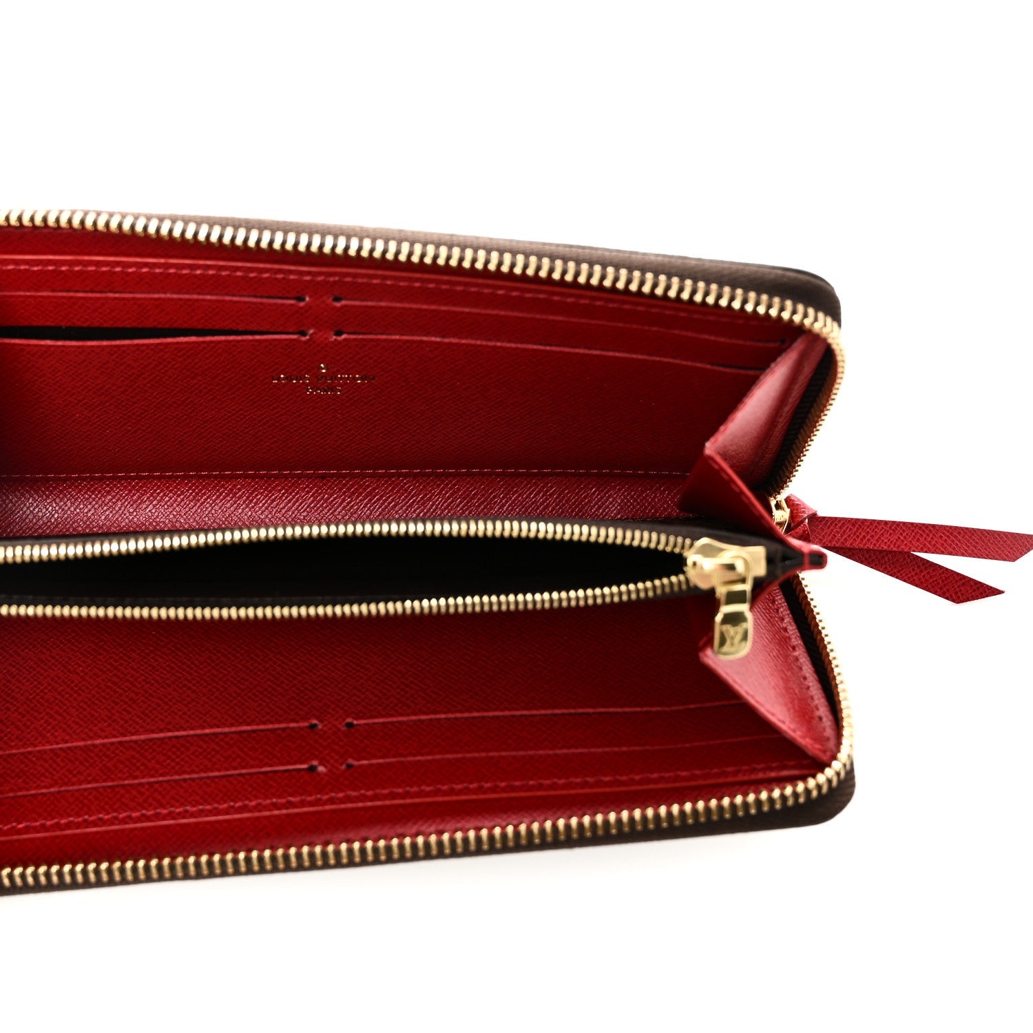 Louis Vuitton Damier Ebene Clemence Wallet Cherry