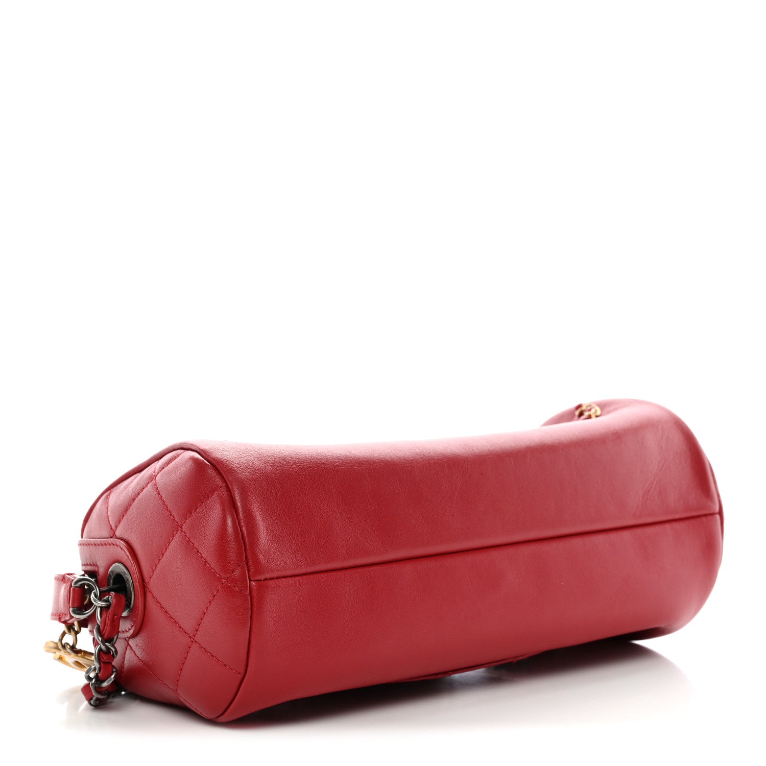 Chanel Calfskin Chain 20s Signature Bowling Bag Red