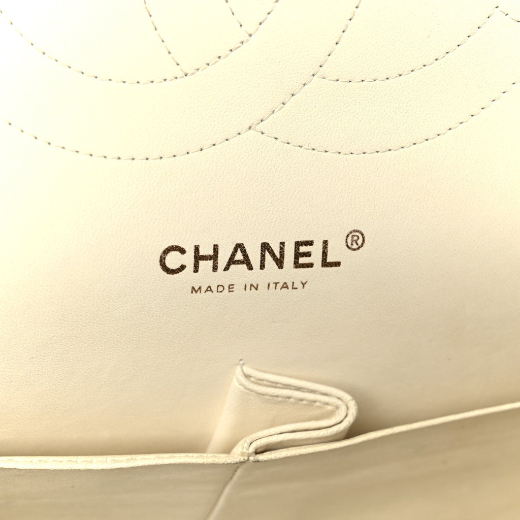 Chanel Caviar Quilted Jumbo Double Flap White