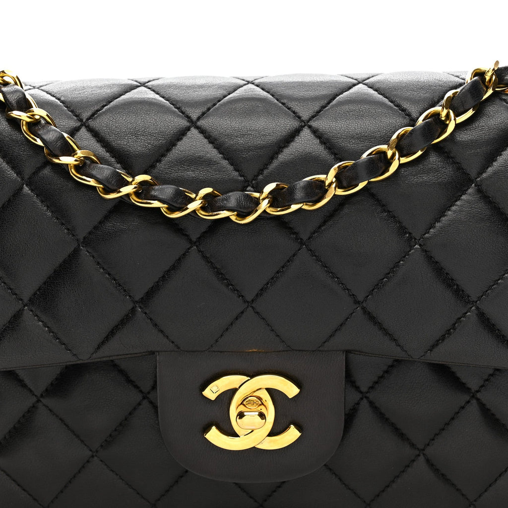Chanel Lambskin Quilted Small Double Flap Black