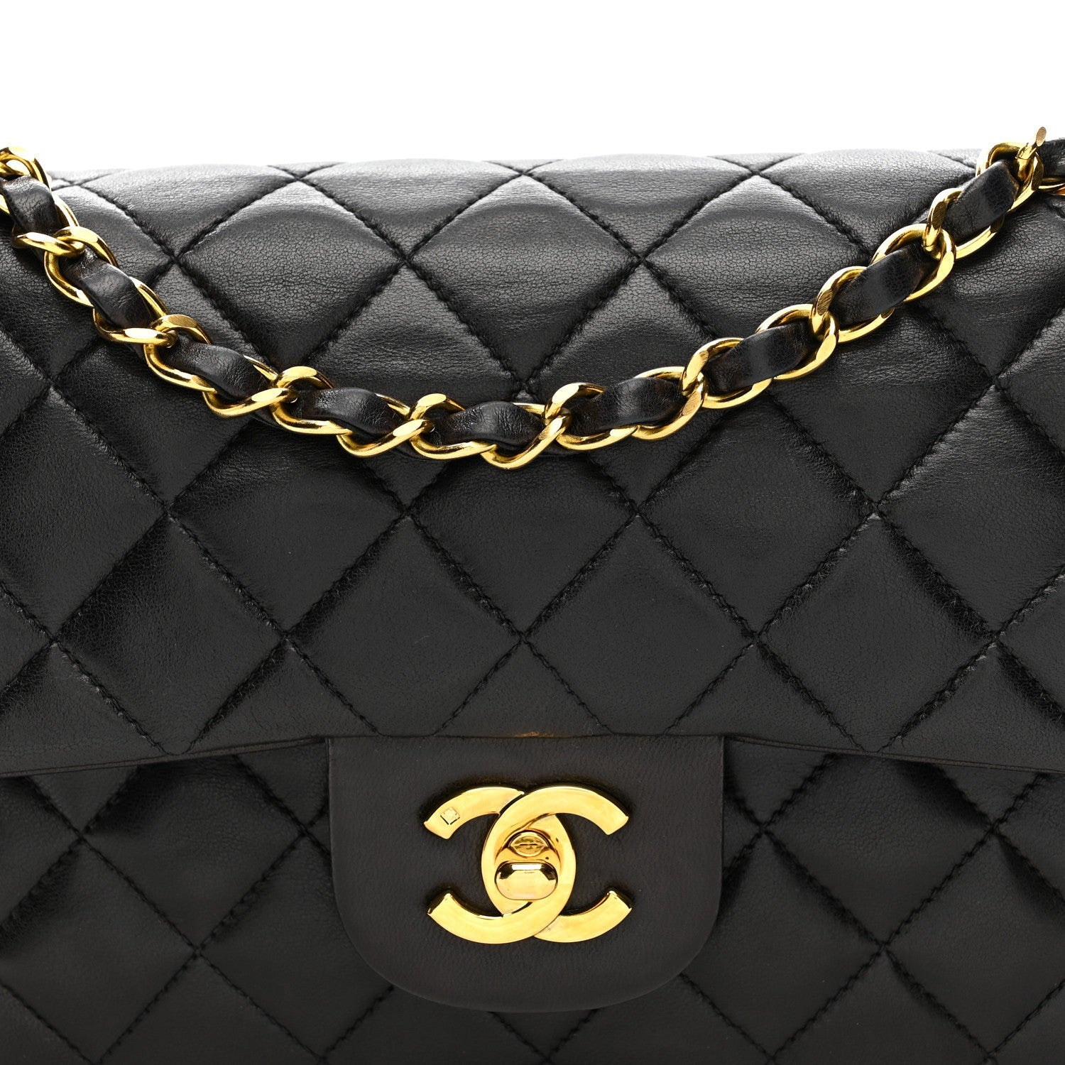 Chanel Lambskin Quilted Small Double Flap Black