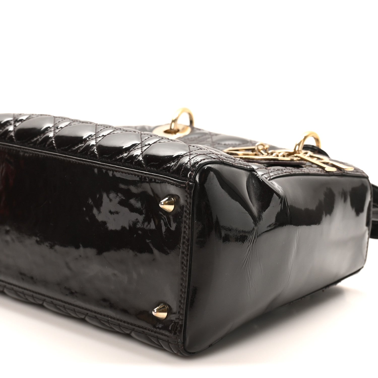 Christian Dior Patent Cannage Medium Lady Dior Dark Brown
