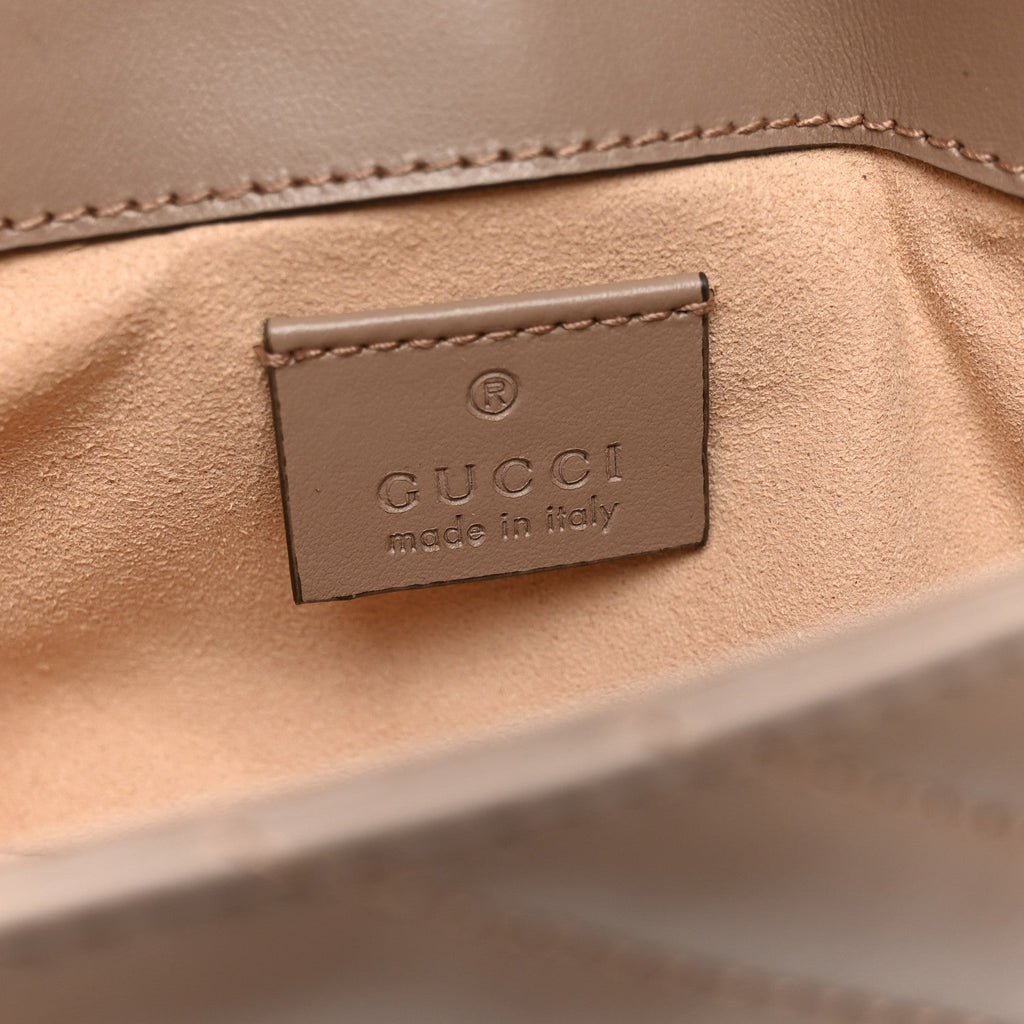 Gucci Calfskin Matelasse Super Mini GG Marmont Shoulder Bag Porcelain Rose