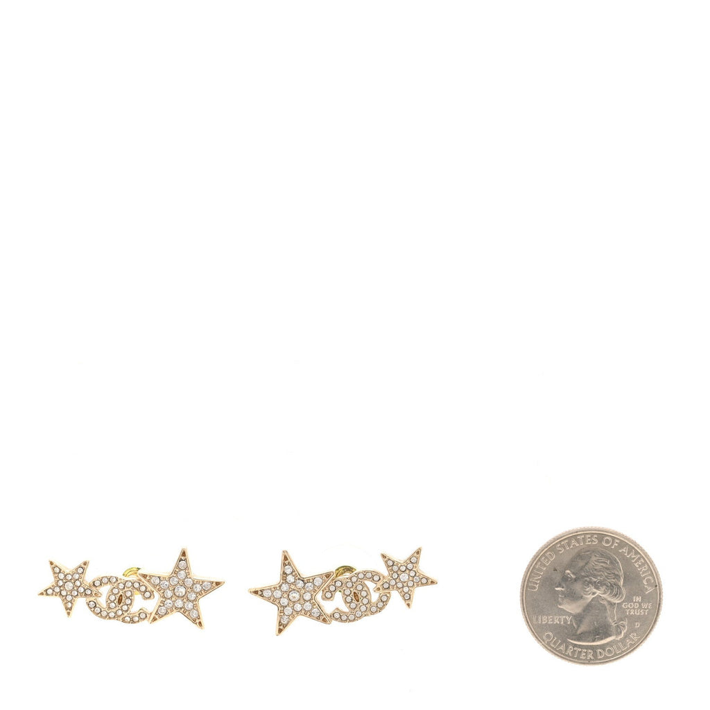 Crystal Star CC Earrings Gold