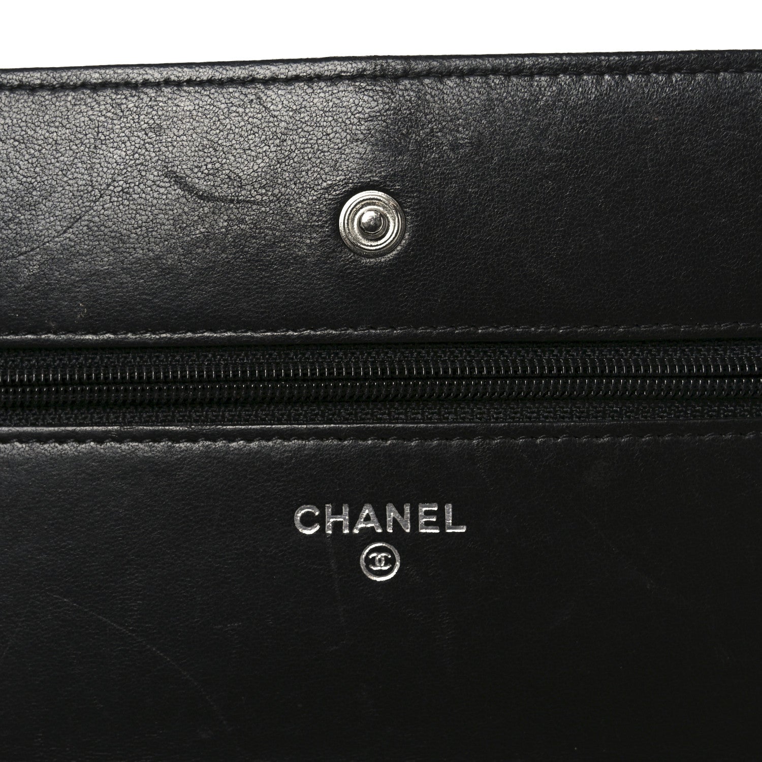 Chanel Lambskin Quilted Wallet On Chain WOC Black