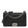 Chanel Lambskin Quilted Medium Boy Flap Black