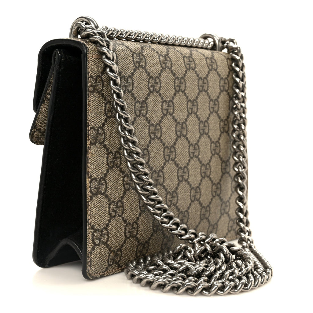 Gucci GG Supreme Monogram Mini Dionysus Shoulder Bag Black