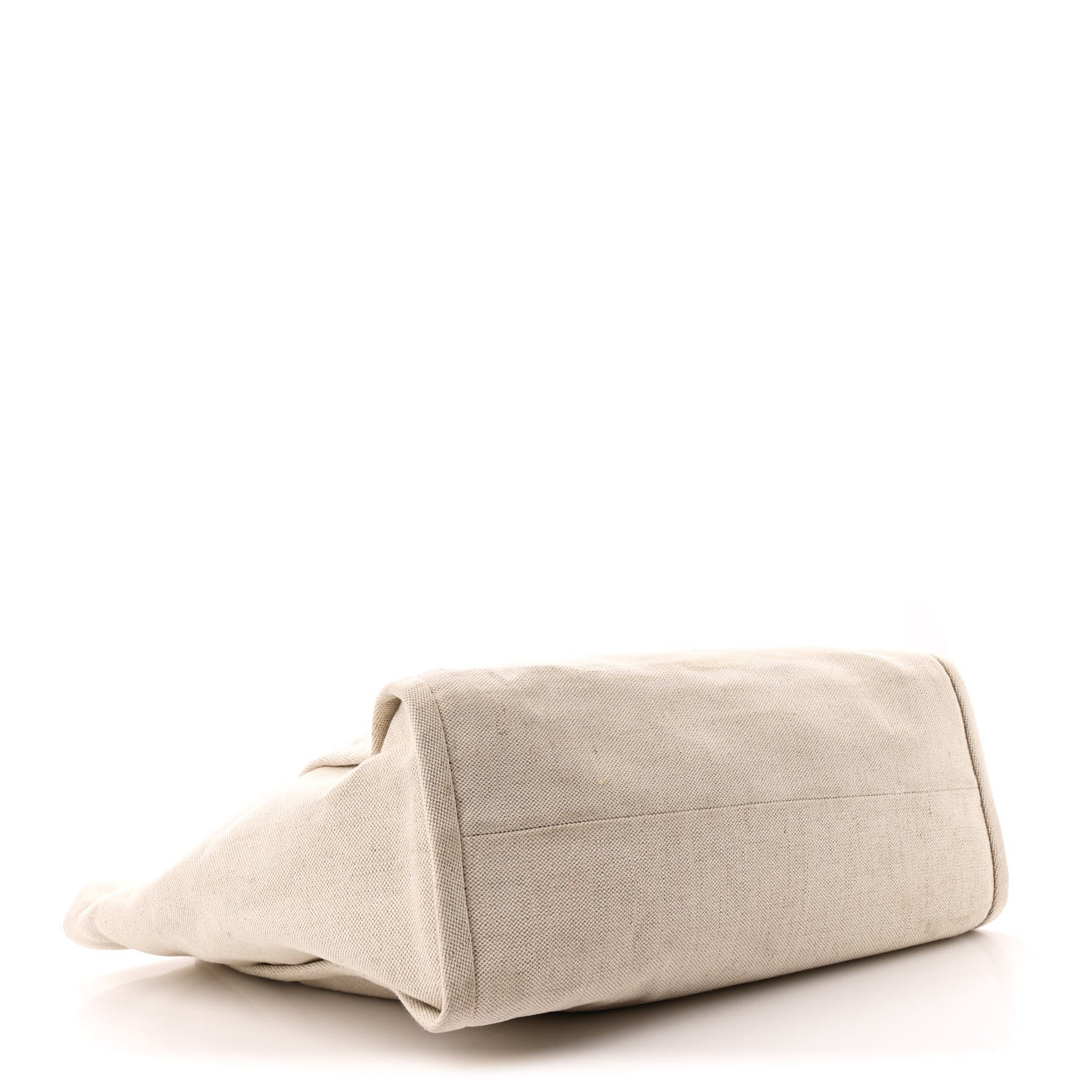 Prada Linen Vitello Large Logo Tote Natural