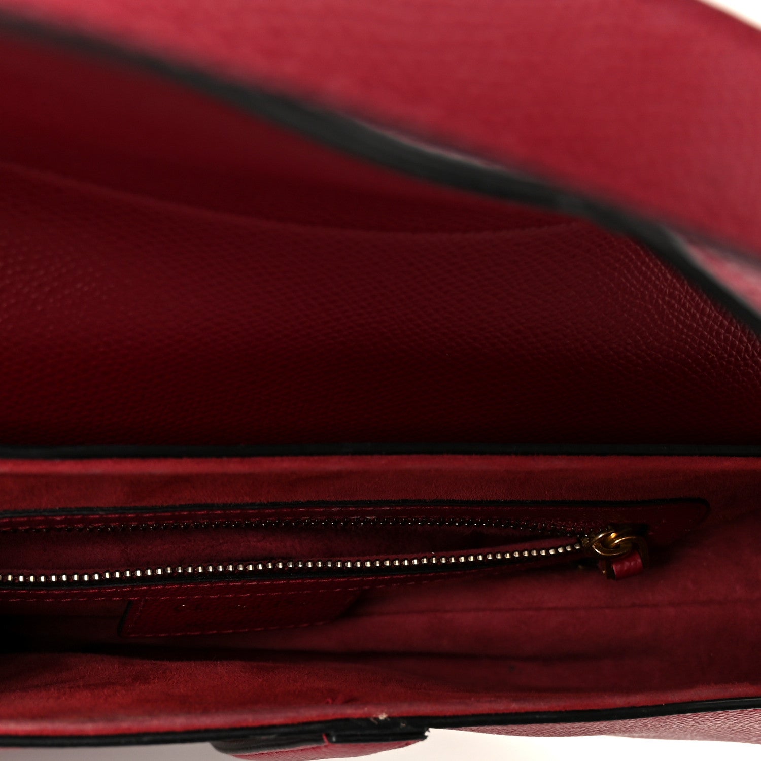 Christian Dior Grained Calfskin Saddle Bag Red