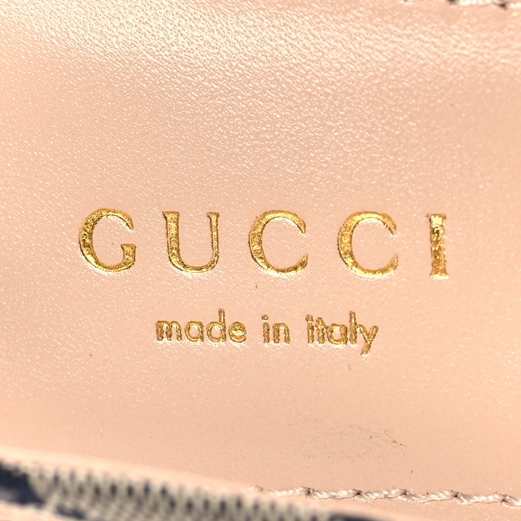 Gucci Monogram Horsebit Womens Slingback Ballet Flat 37.5 Beige Blue