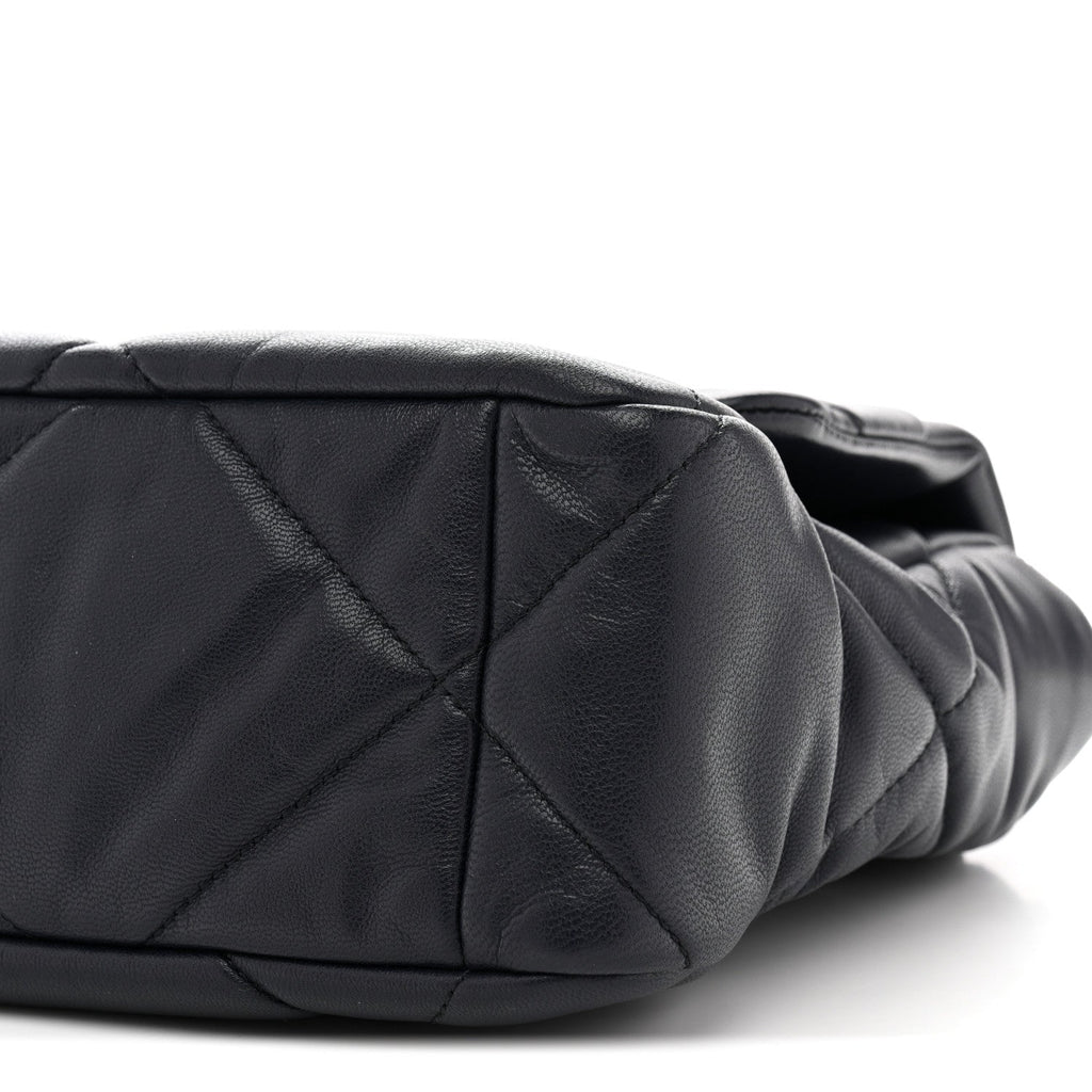 Chanel Goatskin Quilted Large Chanel 19 Flap Navy Blue