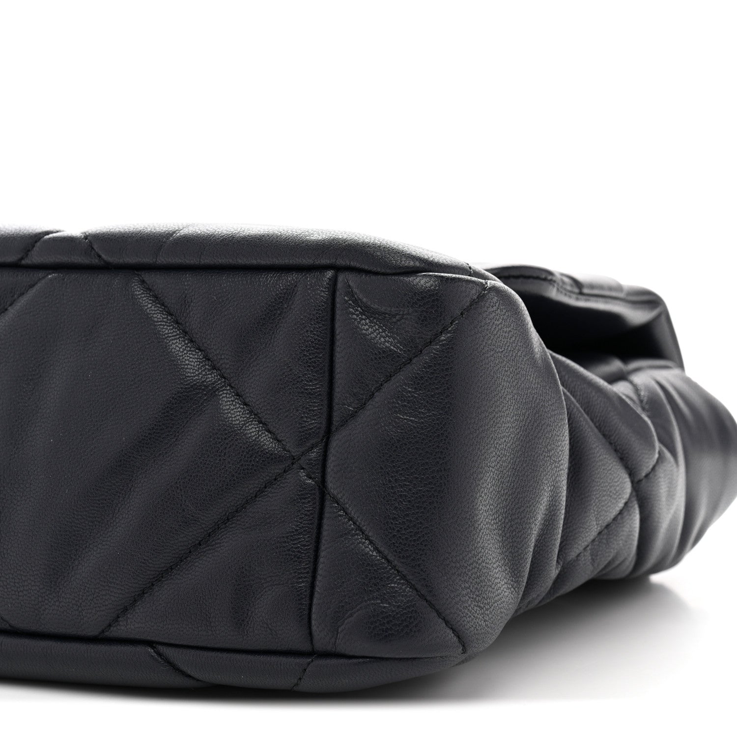 Chanel Goatskin Quilted Large Chanel 19 Flap Navy Blue