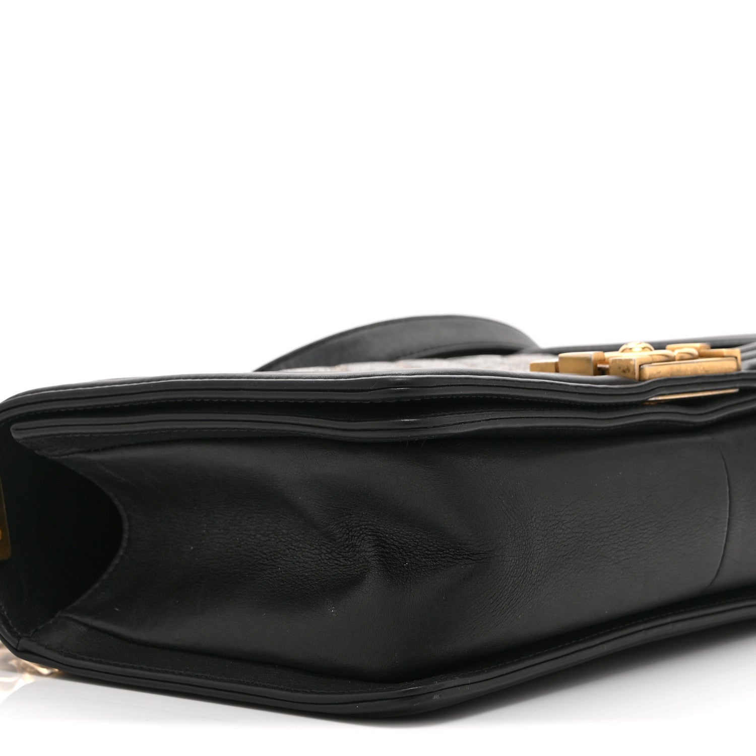 Chanel Metallic Crumpled Goatskin Medium Boy Flap Black Gold