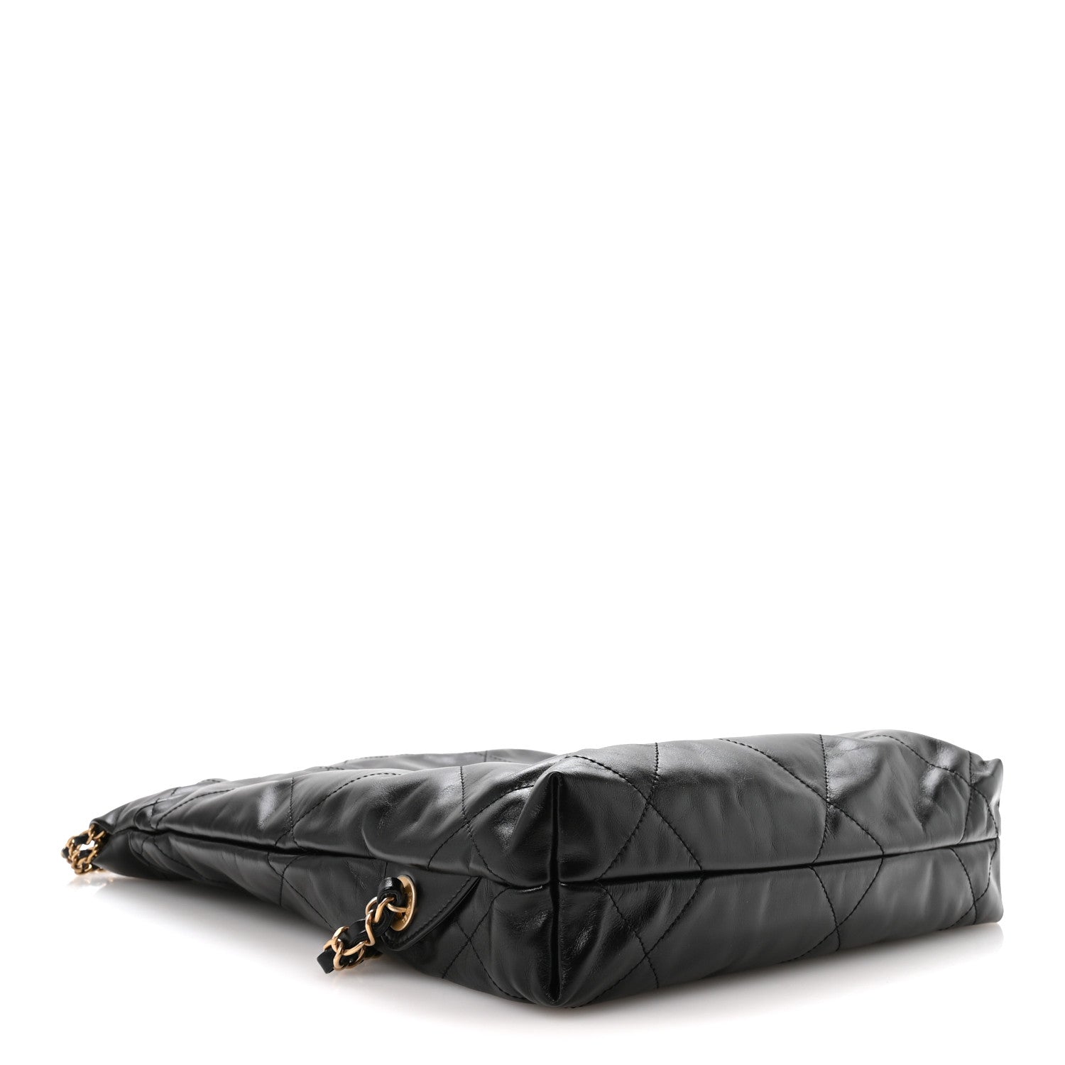 Chanel Shiny Calfskin Quilted Chanel 22 Backpack Black