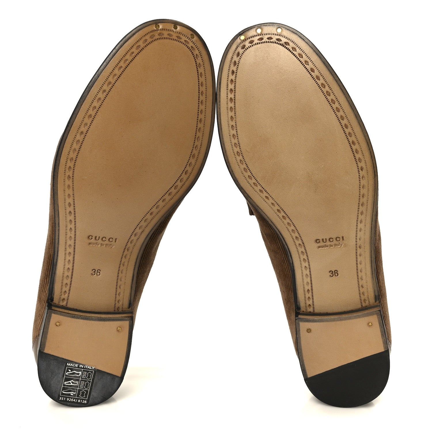 Gucci Corduroy Womens 1953 Horsebit Loafers 36 Velvety Camel