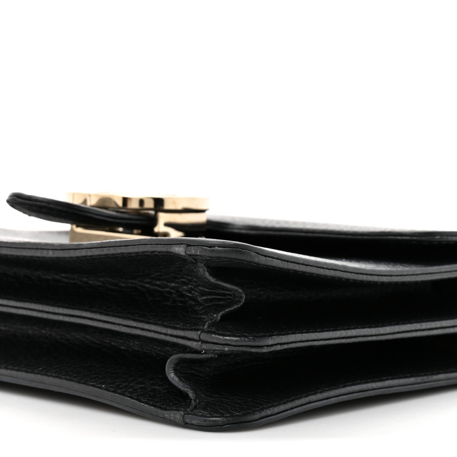 Gucci Dollar Calfskin Small Interlocking G Shoulder Bag Black