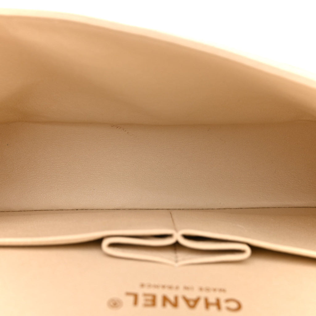 Chanel Caviar Quilted Medium Double Flap Light Beige