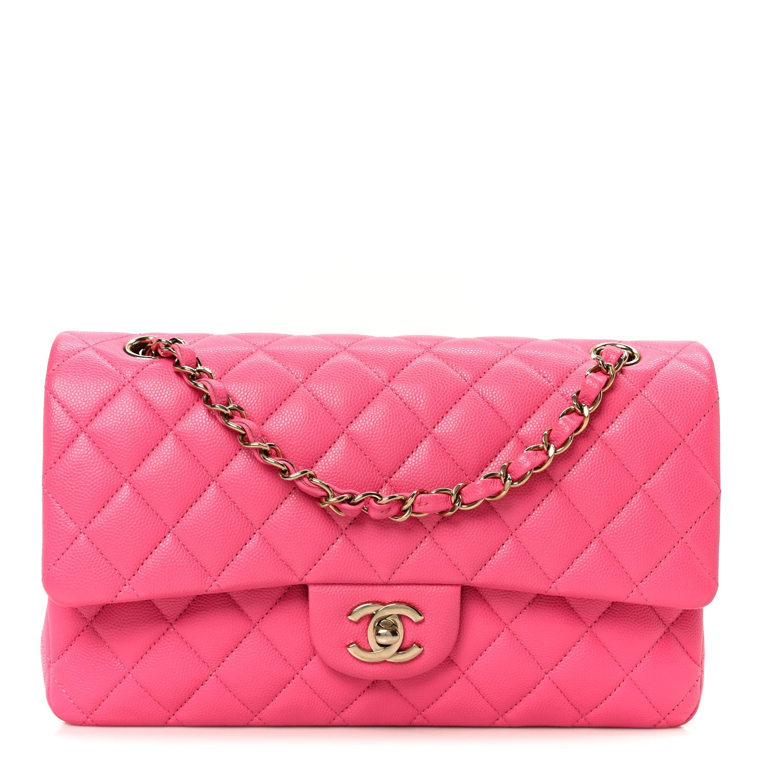 Chanel Caviar Quilted Medium Double Flap Pink