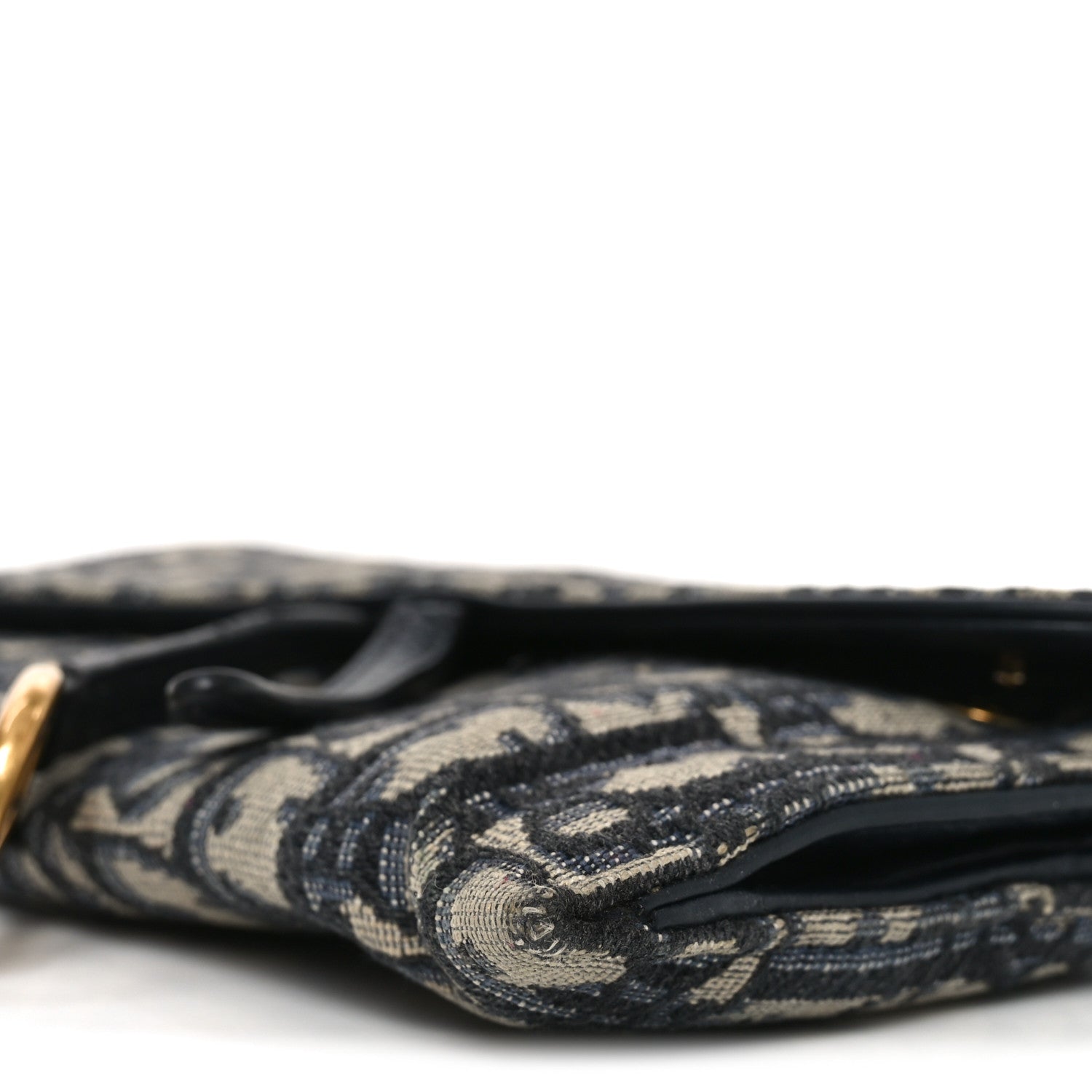 Christian Dior Oblique Small Saddle Chain Pouch Blue