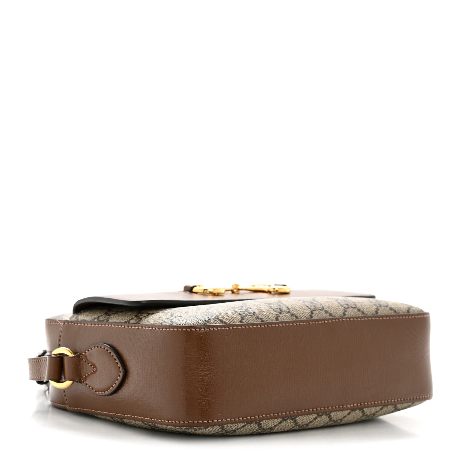 Gucci GG Supreme Monogram Small Horsebit 1955 Shoulder Bag Beige Brown Sugar