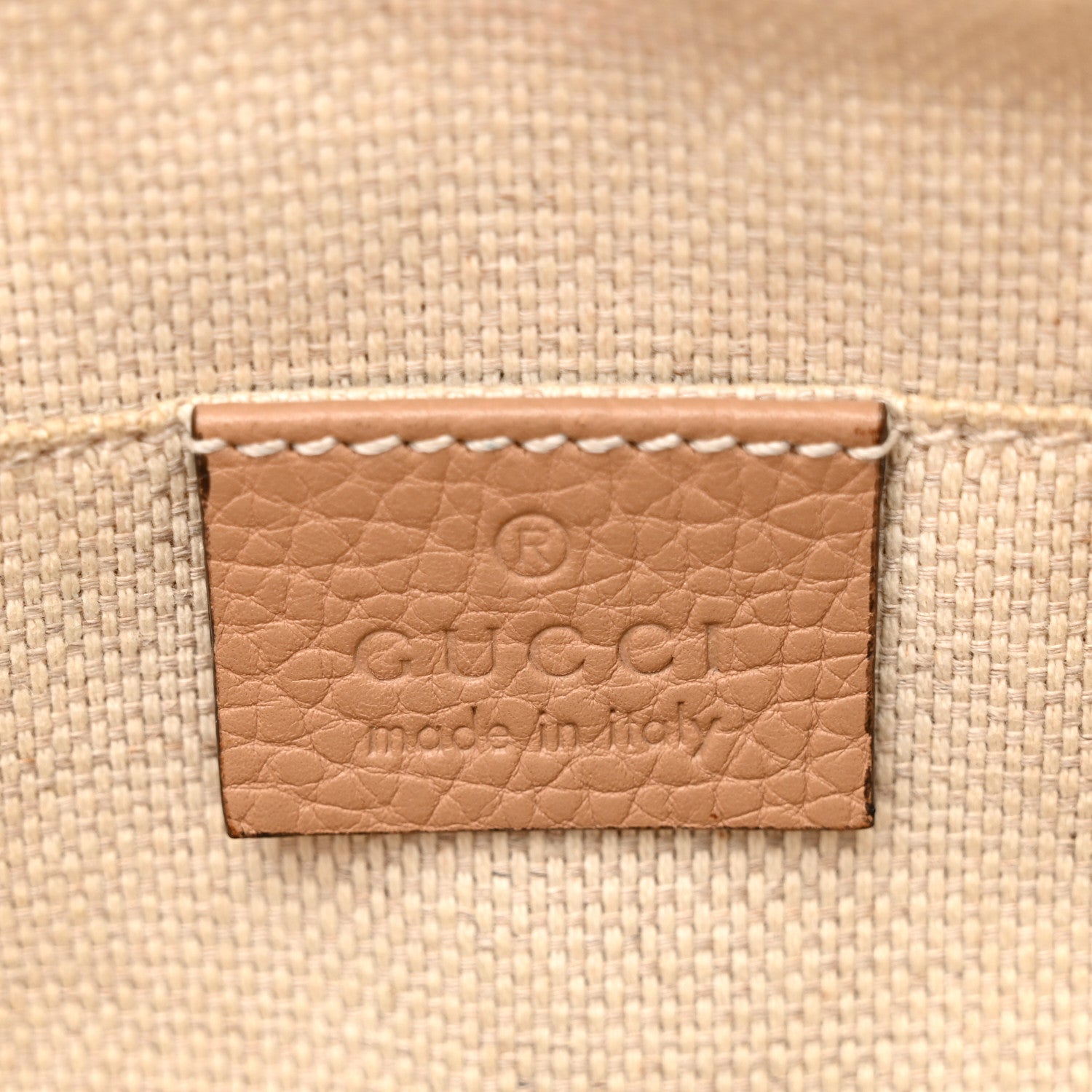 Gucci Pebbled Calfskin Small Soho Disco Bag Camelia