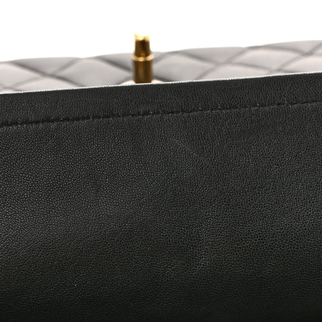 Chanel Lambskin Quilted Medium Double Flap Black