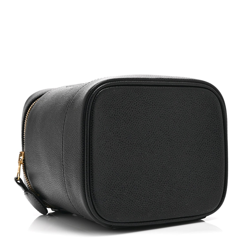 Chanel Caviar Vanity Cosmetic Case Black