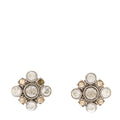 Crystal CC Stud Earrings Gold Yellow