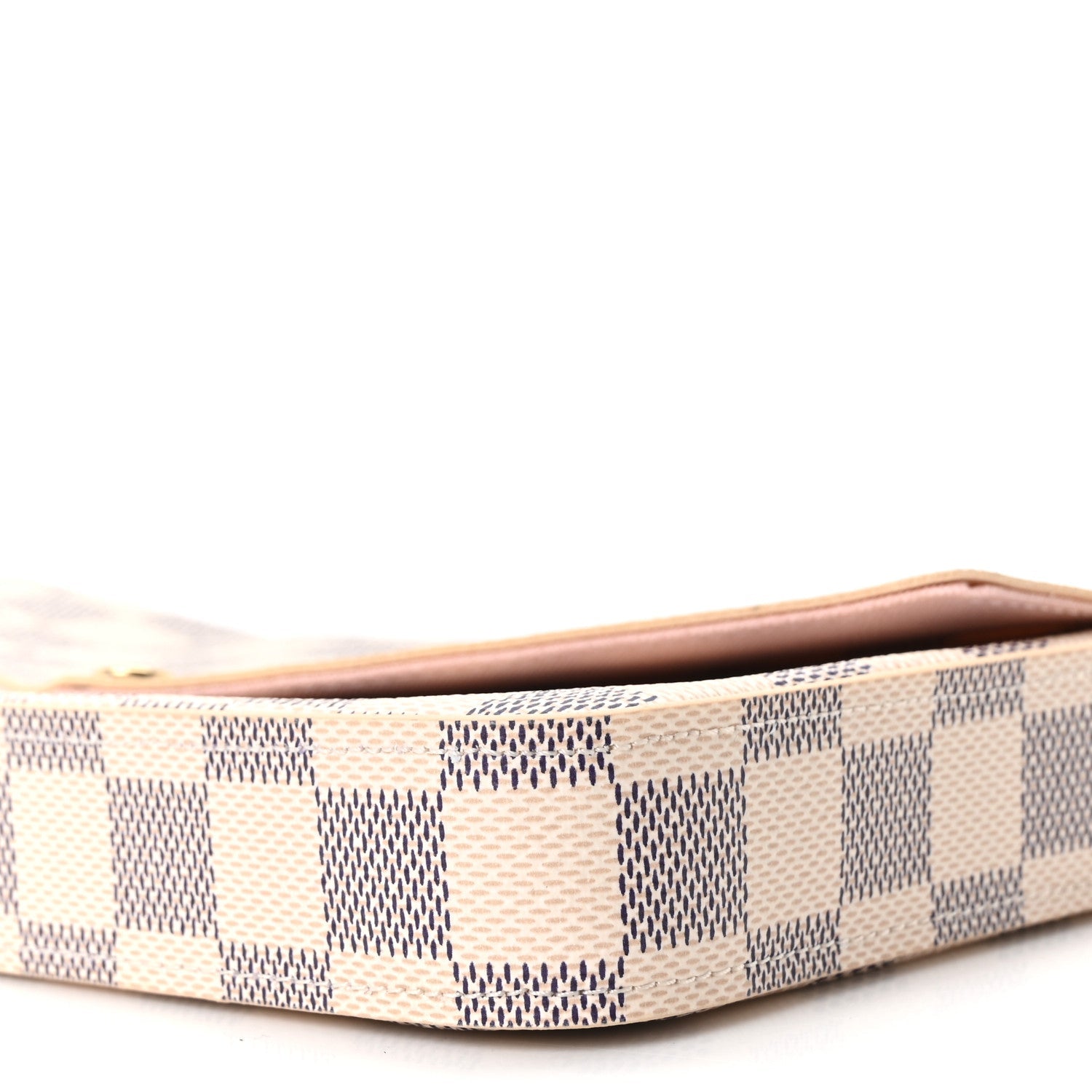 Louis Vuitton Damier Azur Pochette Felicie Chain Wallet Rose Ballerine