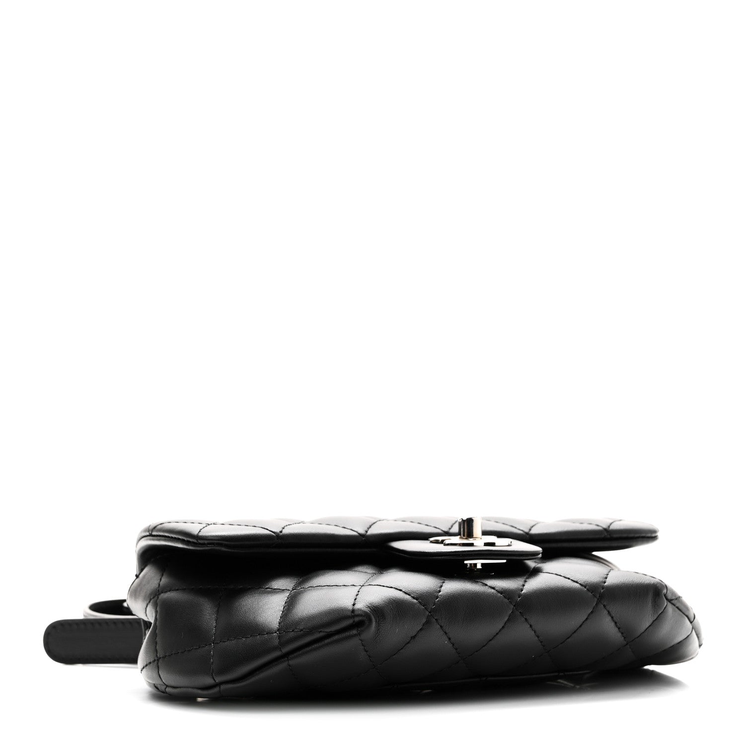 Chanel Calfskin Quilted CC Uniform Flap Belt Bag Black