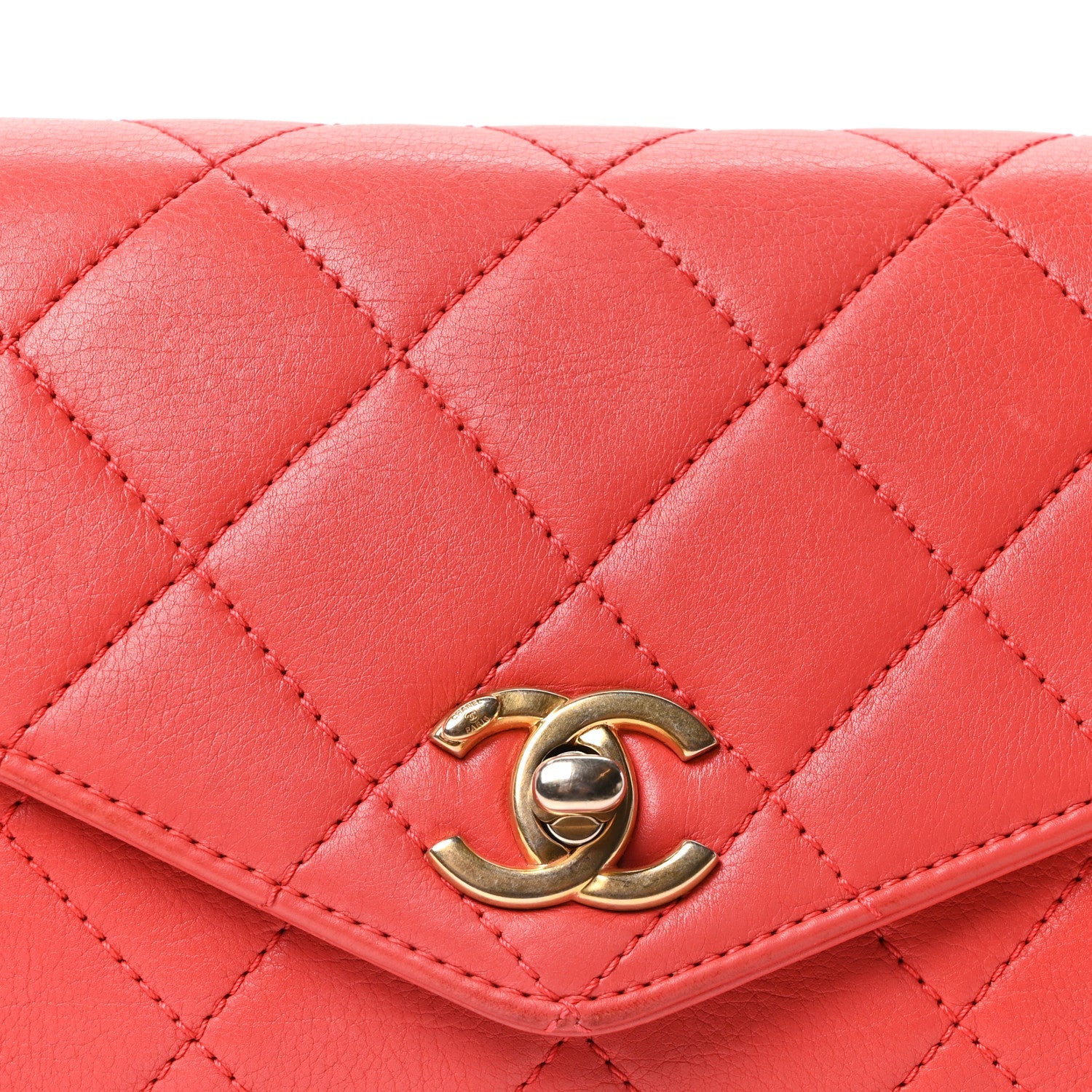 Chanel Calfskin Quilted Flap Waist Bag Red