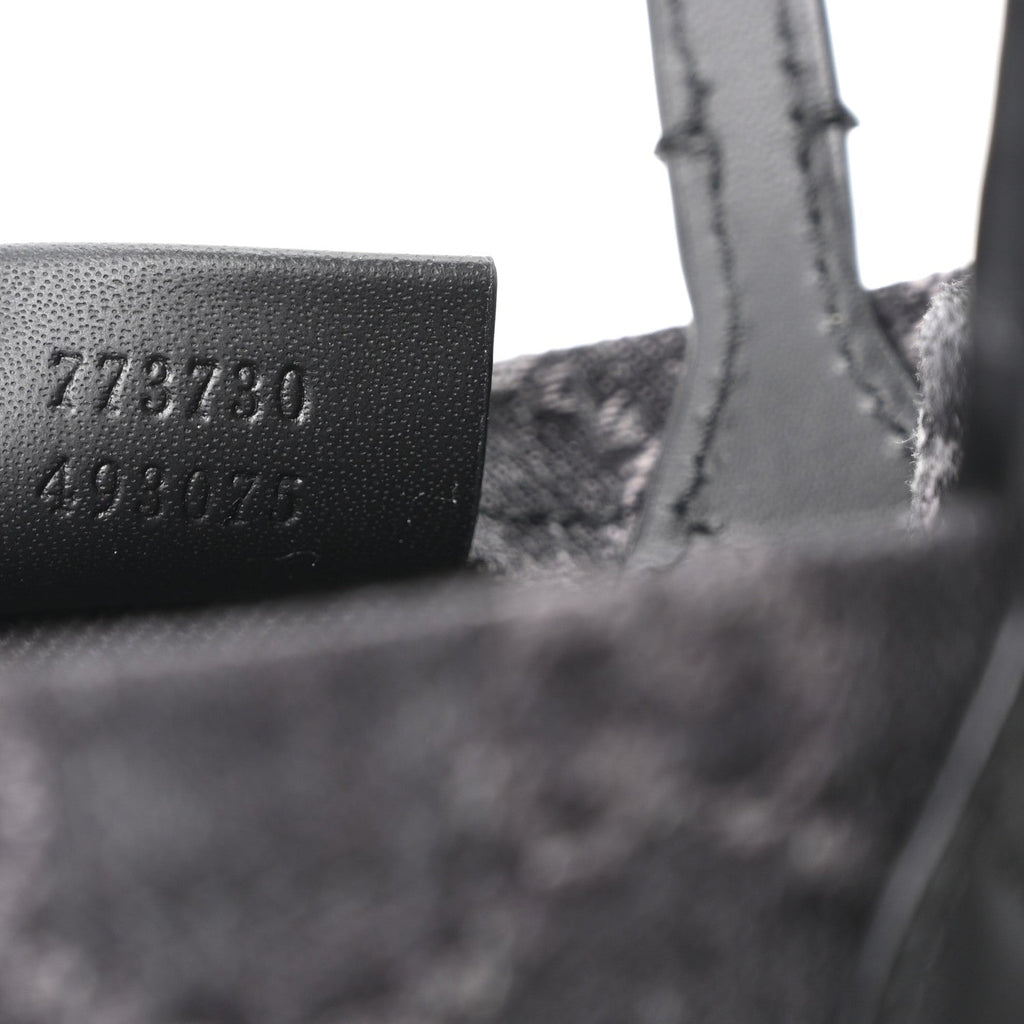 Gucci Denim GG Monogram Dollar Calfskin Mini Ophidia Tote Black Grey