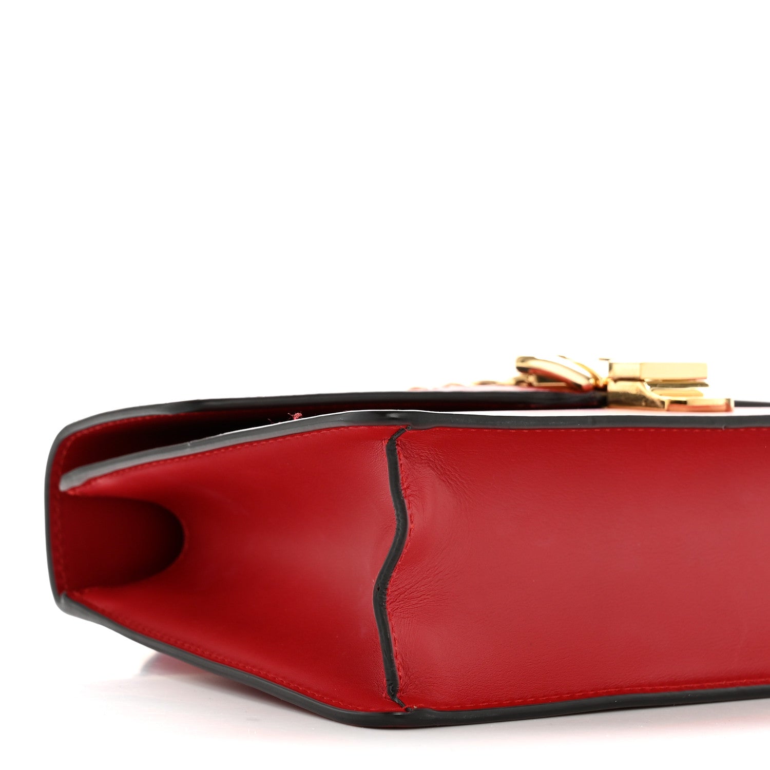 Gucci Calfskin Small Sylvie Shoulder Bag Hibiscus Red