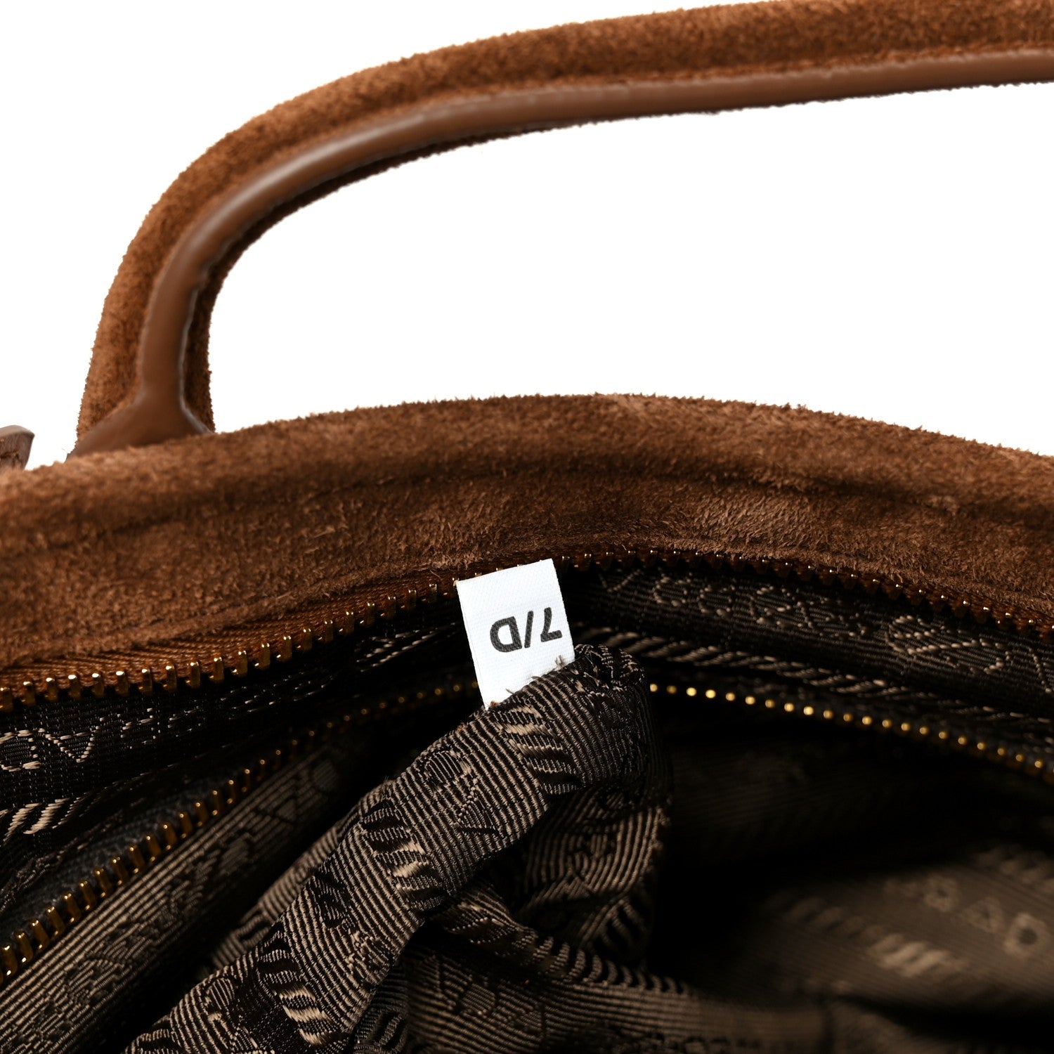 Prada Suede Triangle Medium Bonnie Shoulder Bag Cacao