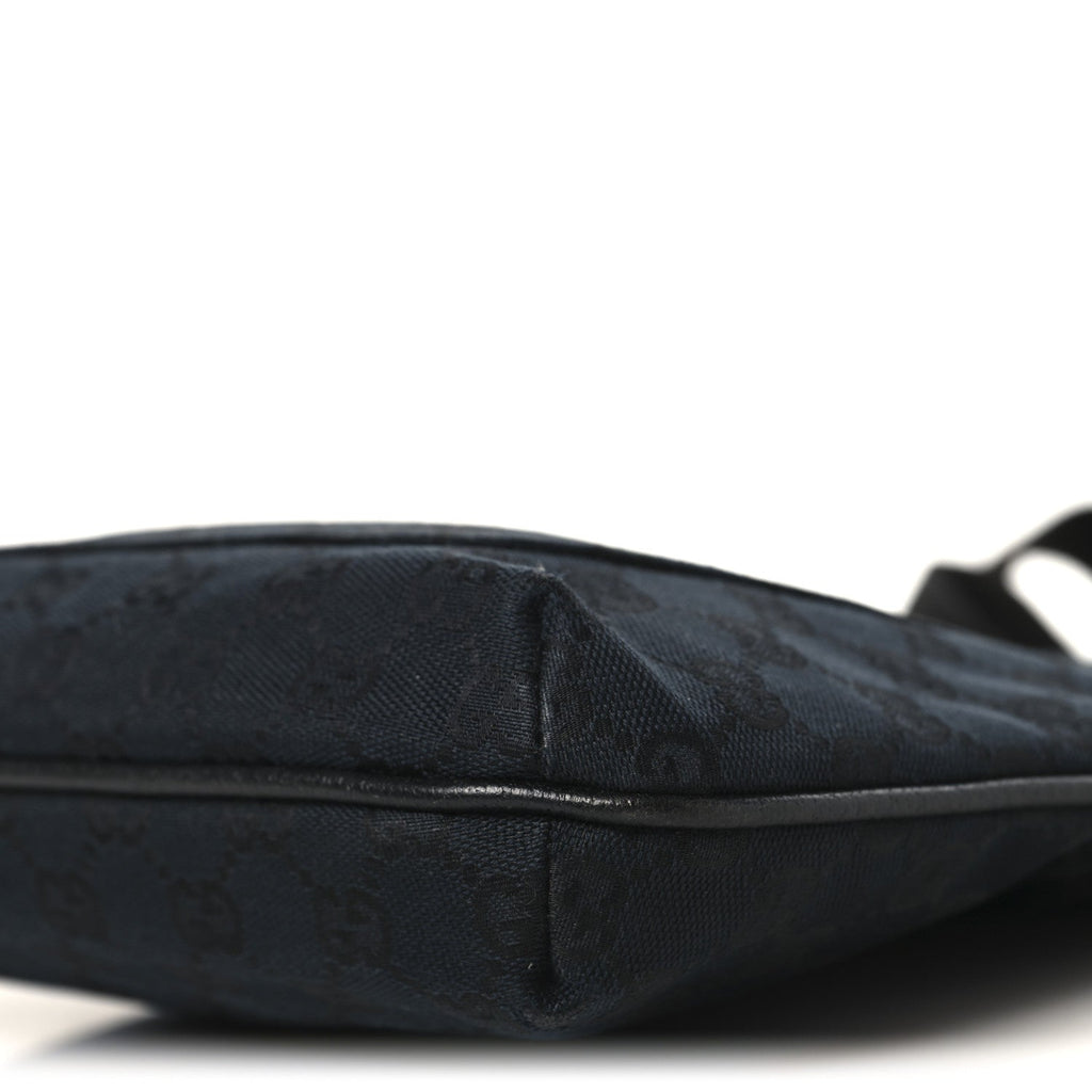 Gucci Monogram Flat Messenger Bag Black