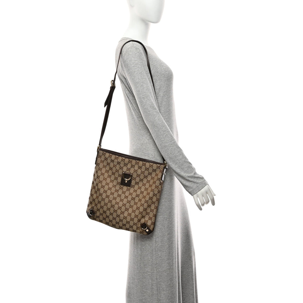 Gucci Monogram Abbey Messenger Bag Dark Brown