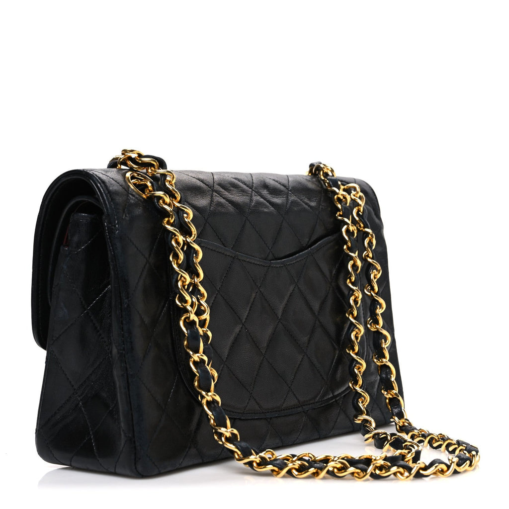 Chanel Lambskin Quilted Small Double Flap Black