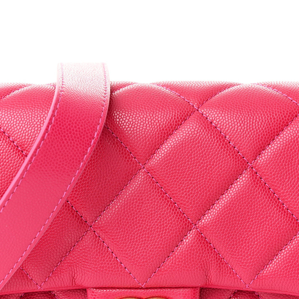 Chanel Caviar Quilted Small Twist Your Buttons Flap Fuchsia