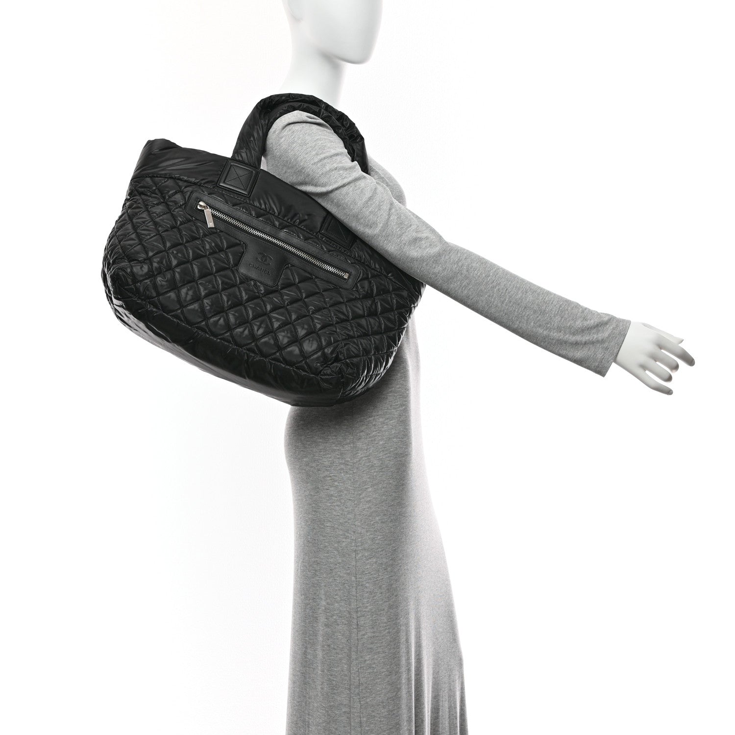 Chanel Nylon Quilted Large Coco Cocoon Tote Black