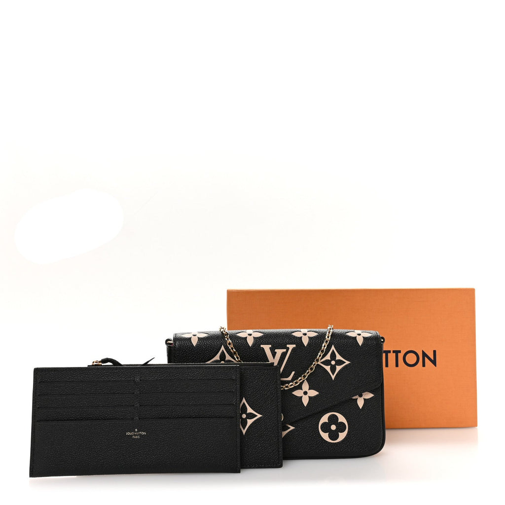 Louis Vuitton Empreinte Monogram Giant Felicie Pochette Black Beige