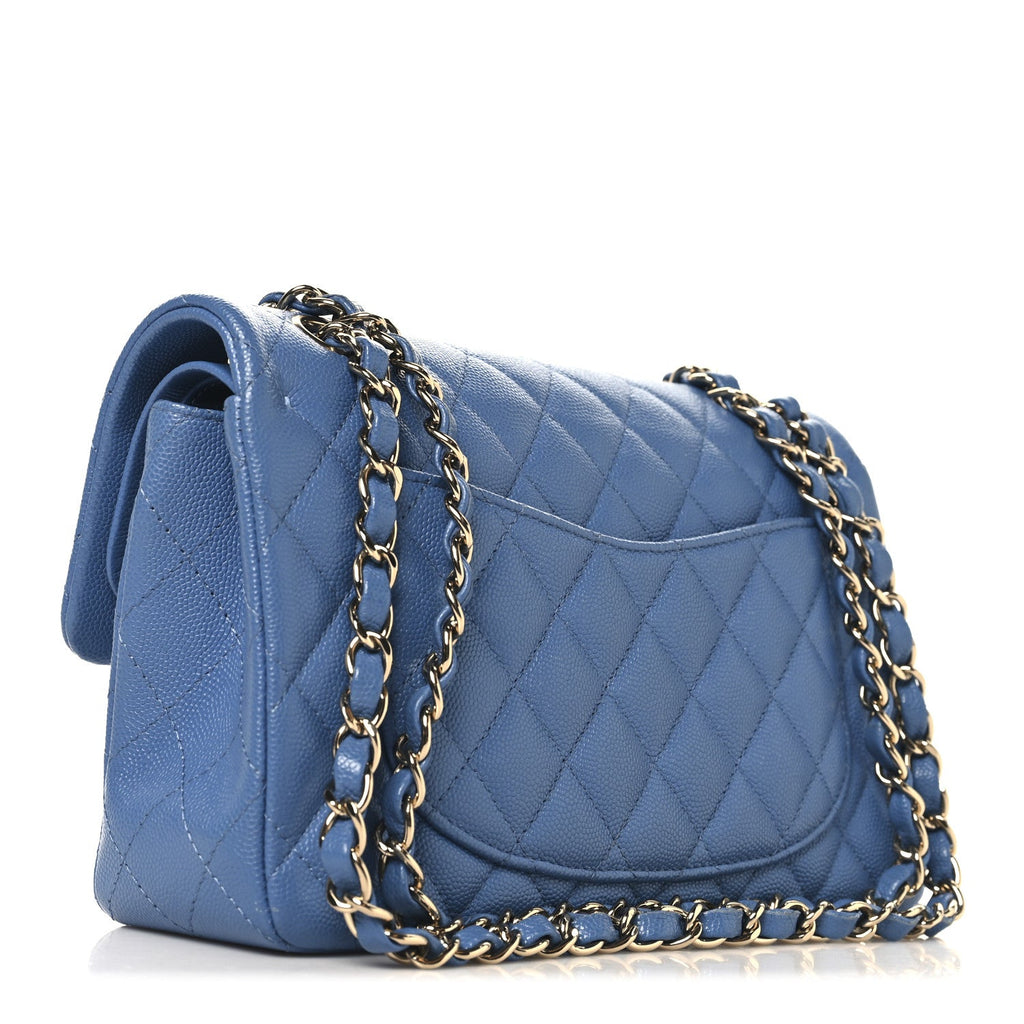 Chanel Caviar Quilted Small Double Flap Blue
