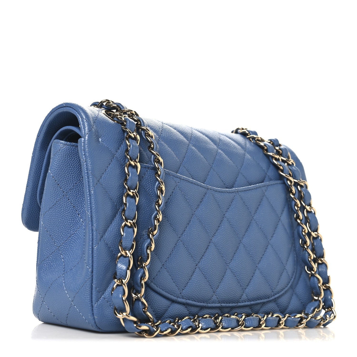 Chanel Caviar Quilted Small Double Flap Blue