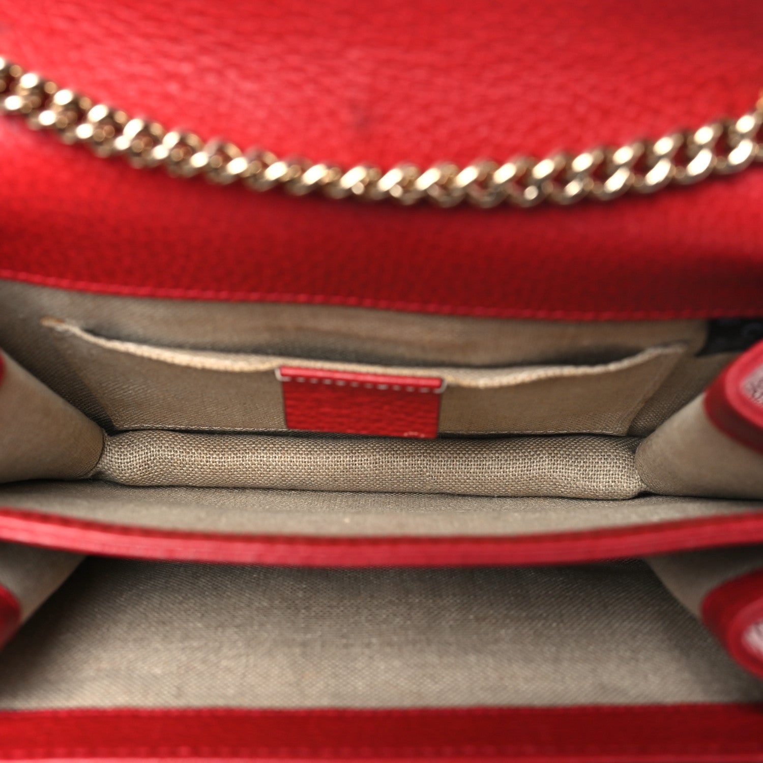Gucci Dollar Calfskin Small Interlocking G Shoulder Bag Red