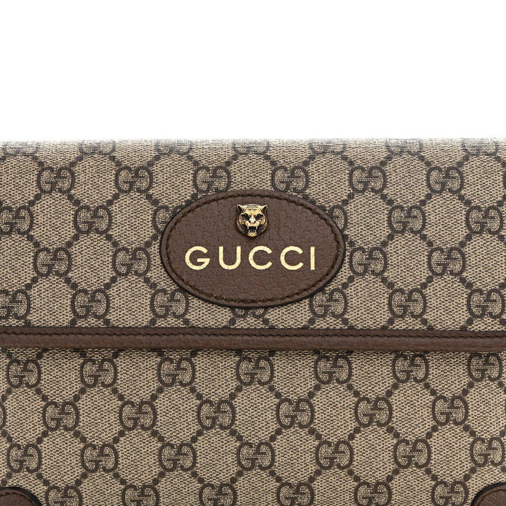 Gucci GG Supreme Monogram Neo Vintage Web Belt Bag Brown